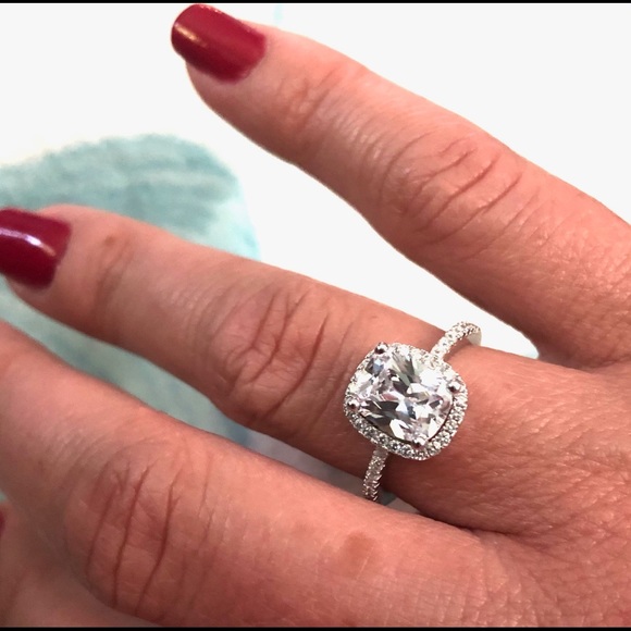 CC Sterling Silver Rings For Women Wedding - Picture 2 of 5